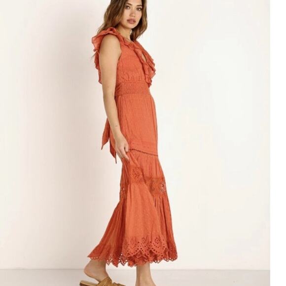 SPELL Daisy Chain Frill Maxi Dress in Copper Size XS - Picture 12 of 12